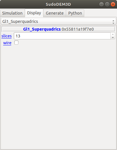 GUI for display configuration of
superellipsoids.