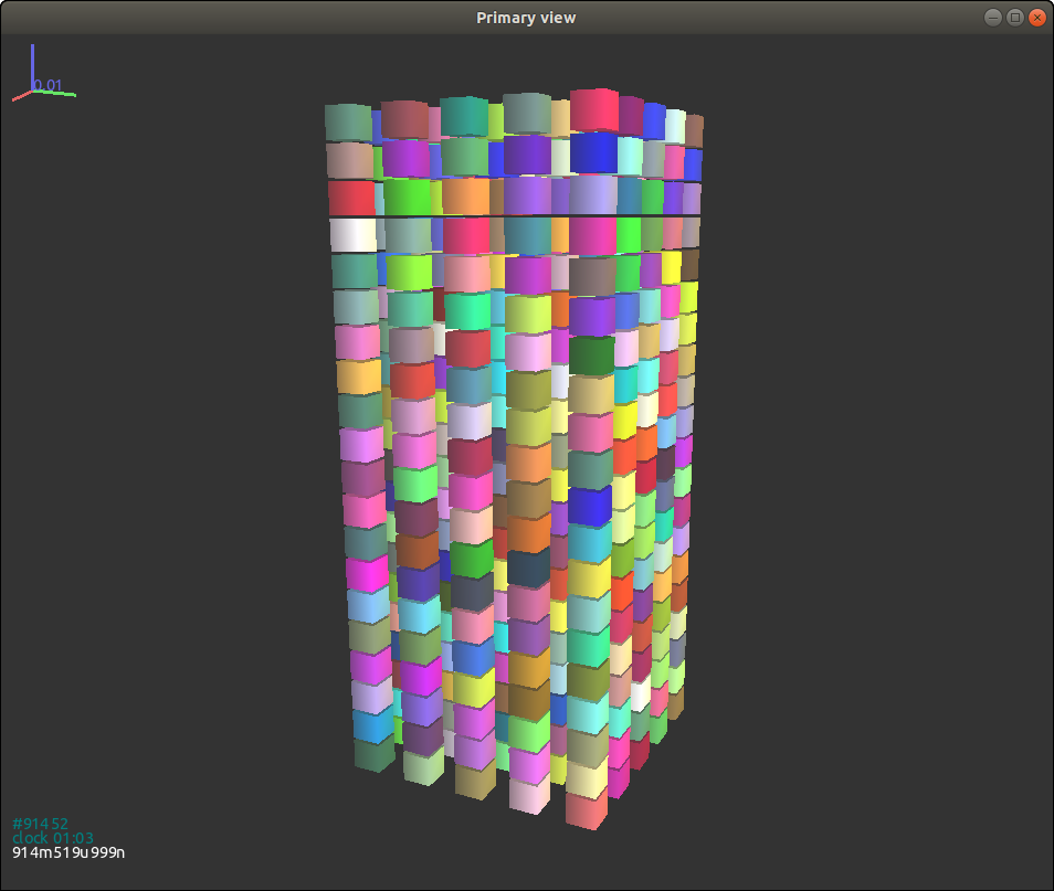 Final packing of cuboids without random initial orientations (the box
not shown).
