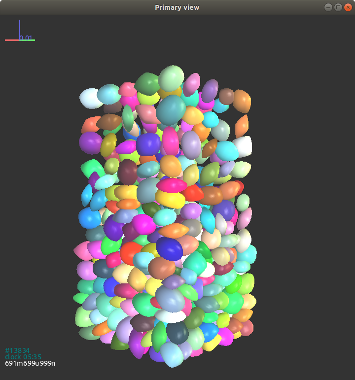 Packing of superellipsoids during
falling.